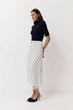Біла спідниця в горох із атлас-сатину Skirt Grace 412 LiLove 412 M декорована гіпюром - изображение 3