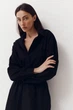 Чорна сорочка з гумкою на поясі LiLove 410 M Shirt Pure - изображение 4