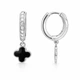 Серьги-кольца (конго) серебряные Клевер с эмалью Silver Style (246521.12 sku:2300104304737) - изображение 1