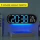 Годинник Deepfox DS-5509 LED цифровий електронний настінний/настільний Будильник Дата Температура 43х12см синій - зображення 4