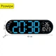 Годинник Deepfox DS-5509 LED цифровий електронний настінний/настільний Будильник Дата Температура 43х12см синій - зображення 13