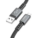 Кабель для заряджання Hoco. X85 Strength USB на Micro-USB 1м TPE та алюмінієвий сплав, струм до 2.4A OD 6мм, товстий кабель Black - зображення 2