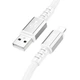 Кабель для заряджання hoco. X85 Strength USB на Lightning 1м TPE та алюмінієвий сплав, струм до 2.4A OD 6мм, товстий кабель White - зображення 1