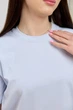 Женская футболка для летнего сезона из хлопка, оверсайз, однотонная, с круглым вырезом Aksan 26.5.18 46(L) Голубая - изображение 4