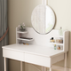 Туалетный столик с зеркалом и 2 ящиками (126×80×40 см) D92AΩ White - изображение 5