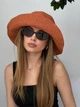 Капелюх панама жіноча з великим полем One size теракотова - изображение 5