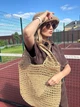 Капелюх панама жіноча з невеликим полем One size темно-бежева - изображение 2