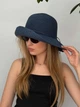 Капелюх панама жіноча з великим полем One size синя - изображение 7