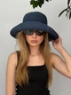 Капелюх панама жіноча з великим полем One size синя - изображение 8