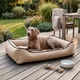 Уличная лежанка для больших собак BOSYAK Outdoor Waterproof 120x100 Бежевая (от 30 кг) - изображение 1