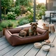 Уличная лежанка для больших собак BOSYAK Outdoor Waterproof 110x85 Коричневая (20-35 кг) - изображение 1