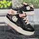 Кроссовки детские для девочки Ok Shoes черные с розовым эко-кожа демисезонные 35р (20,5 см) 7173 - изображение 3