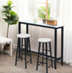 Комплект барних стільців Costway Eugad White Marble 2 шт до 100 кг - зображення 3