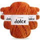 Упаковка YarnArt Dolce, Рыжий №778, 5шт - 5 мотков по 100 г 120 м, плюшевая пряжа для игрушек, пледов и аксессуаров, 100% микрополиэстер - изображение 1