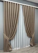 Комплект готовых штор VR-Textil Лен Мешковина № 1921ш Капучино 100х270см 2 шт (31-0016) - изображение 3