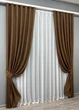 Комплект готовых штор VR-Textil Лен Мешковина № 1922ш Коричневый 150х270 см 2 шт (33-0988) - изображение 3