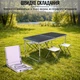 Раскладной стол чемодан с 4 стульями для пикника, рыбалки Folding Table 120 х 60 х 70 см (MH-5309S) Черный - изображение 9