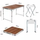Розкладний стіл валіза з 4 стільцями для пікніка, риболовлі Folding Table 120 х 60 х 70 см (MH-5309S) Коричневий - зображення 6