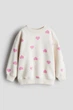 Свитшот на флисе H&M для девочки 3–4 лет, молочный, размер 98/104,1246179031 - изображение 1