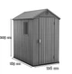 Сарай садовый пластиковый (домик) Keter DARWIN 4x6 (17209417) Коричневый - изображение 7