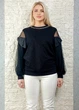 Джемпер з люрексом, фатином та кристалами чорний di classe M-XL 24-2781 - изображение 2
