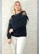 Джемпер з люрексом, фатином та кристалами чорний di classe M-XL 24-2781 - изображение 4