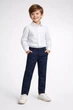 Брюки для мальчика школьные коттоновые темно-синие, чиносы, Matalan, размер 122 - изображение 2