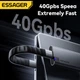 Кабель Type-c - Type-c Usb 4.0 Type-C Gen2 40Gbps 8K @ 60Hz 240W AV audio video 12см Essager Дата кабель - зображення 2