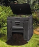 Компостер садовий пластиковий Keter E-Composter 470 л з основою (дном) (17186362) Чорний - зображення 5