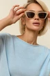 Светр бавовняний в'язаний з короткими рукавами Розмір XXL-XXXL (54-56) Блакитний - изображение 2