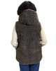 Жилетка женская из овчины с капюшоном и карманами, теплая, коричневая L (48) - изображение 7