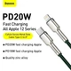 Кабель Baseus Metal Zink Alloy для быстрой зарядки iPhone 8 X 11 12 13 14 Plus Pro Max с разъемом Apple Lightning to Type-C (USB-C) зарядка для айфона 1M шнур для iPad Cable IOS - изображение 6