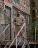 Чоловічий спортивний костюм Stone Island TR6848 бежевий плащівка жатка куртка та штани L - зображення 4