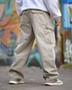 Мужские карго штаны Oversize бежевые Beige BT5297 джинс коттон широкие streetwear urban tactical 28 - изображение 3