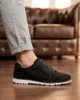 Мужские мокасины черные PP8086 эко замша на шнуровке повседневные туфли casual 40 - изображение 5