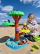 Детская песочница, набор игрушек для пляжа "Пальма дерево с птицами" с лейкой, формами, лопаткой и ведёрком, мельница (1125) - изображение 3