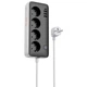 Удлинитель Hoco AC21 Sunlight 4-bit (1C/3A/4xSocket) (3m) Black - изображение 1