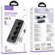 Удлинитель Hoco AC21 Sunlight 4-bit (1C/3A/4xSocket) (3m) Black - изображение 5