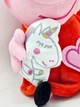 Плюшевая игрушка Свинка Пеппа с Единоорогом и вышитым сердцем 30 см Peppa из семьи Пеппа Розовая - изображение 2