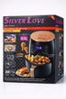 Аерофритюрниця Silver Love 389, 4.5 л, 2800 Вт, сенсорна, 8 програм, без олії, LCD дисплей, регулювання температури 60–200°C, таймер 60 хв, антипригарне покриття, чорна - изображение 5