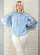 Блуза з органзи з воланами блакитна Top Win M-L 15-343 - изображение 3