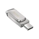 Накопичувач SanDisk 64GB USB 3.1 Type-A + Type-C Dual Drive Luxe Срібний - изображение 4