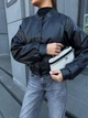Женский бомбер с экокожи 2103 K5 fashion 46-48 черный - изображение 5