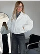 Куртка бомбер жіноча з драпировкою на рукавах утеплена матова Modern Boutique молочний, XS КУ009 - изображение 1
