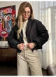 Куртка бомбер жіноча з драпировкою на рукавах утеплена матова Modern Boutique чорний, XS КУ009 - изображение 2
