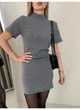 Сукня вязана із пряжі ягня з коротким рукавом під шию Modern Boutique сірий, XS Пл123 - изображение 2