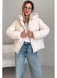 Пуховик жіночий полегшений матовий зі зйомним капюшоном Modern Boutique кремовий, XS ПУХ118 - изображение 1