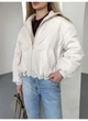 Бомбер куртка утеплена з затяжками внизу матовий Modern Boutique кремовий, S КУ008 - изображение 2