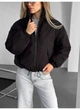 Бомбер куртка утеплена з затяжками внизу матовий Modern Boutique чорний, XS КУ008 - изображение 4