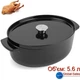 Гусятниця чугунна з кришкою KitchenAid, 30 см, 5,6 л, чорна (CC006064-001) - зображення 1